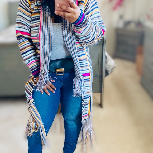 🔥🔥COZY LONG CARDIGAN W/FRINGE🔥🔥NEW - Picture 1 of 7